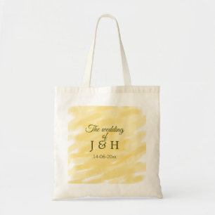 Butter gelbe Pastellgelbe die Hochzeit des Paares Tragetasche