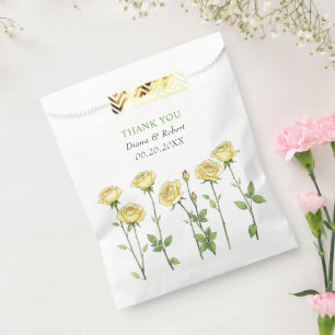 Butter gelbe Rose Blume Danke Hochzeit Geschenktütchen