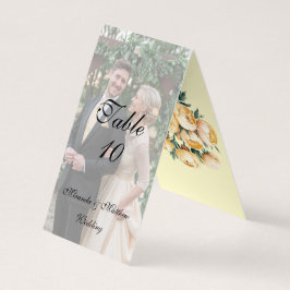 Butter-Gelbe Rosen Hochzeitsstich-Foto-Tischnummer