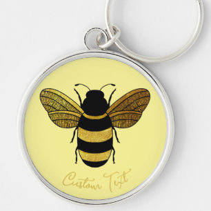 BUTTER GELBE SCHWARZE GOLD BUMBLEBEE INSECT BIE SCHLÜSSELANHÄNGER