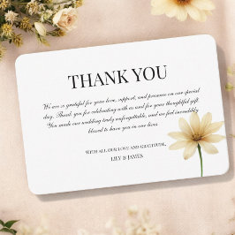 Butter Gelbes Wasserfarben Floral Elegant Moderne Dankeskarte