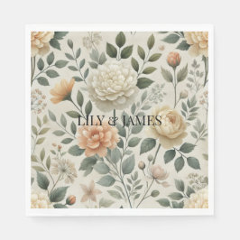 Butter Gelbes Wasserfarben Floral Elegant Moderne Serviette