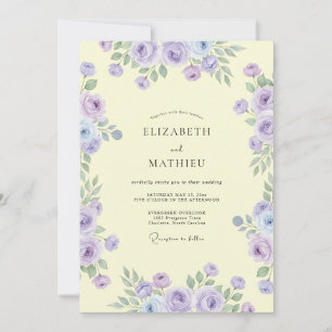 Butter-gestimmte Lilien-Hochzeit Einladung