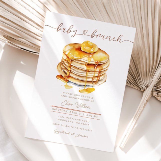 Butter Honey Pancake Baby Brunch Babydusche Einladung (Von Creator hochgeladen)