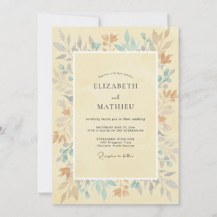 Butter Kupfer Blatt Hochzeit Einladung