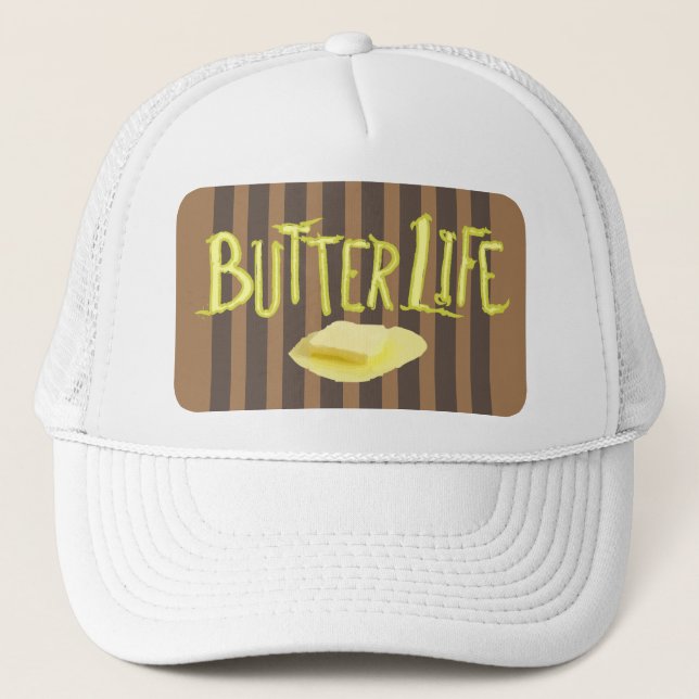 Butter Life Brown Streifen BG Truckerkappe (Vorderseite)