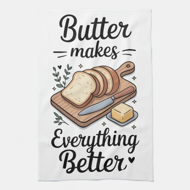 Butter macht alles besser geschirrtuch (Vertikal)