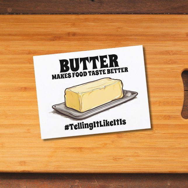 Butter macht Geschmack besser erzähltItLikeItIs Postkarte (Von Creator hochgeladen)
