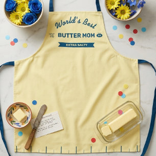 Butter-Mama-Extra-Salz-Schürze   Gelb und Blau Schürze