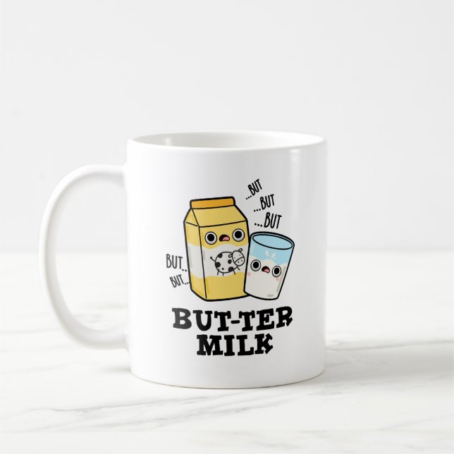 Butter Milch Funny Food Dairy Pun Kaffeetasse (Links)
