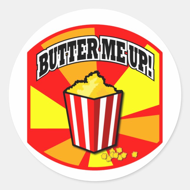 Butter mir auf! runder aufkleber (Vorderseite)