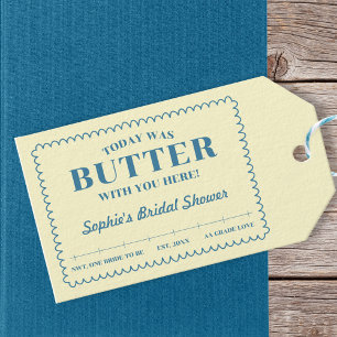 Butter Mit Dir Gelb Blau Vintage Brautdusche Geschenkanhänger