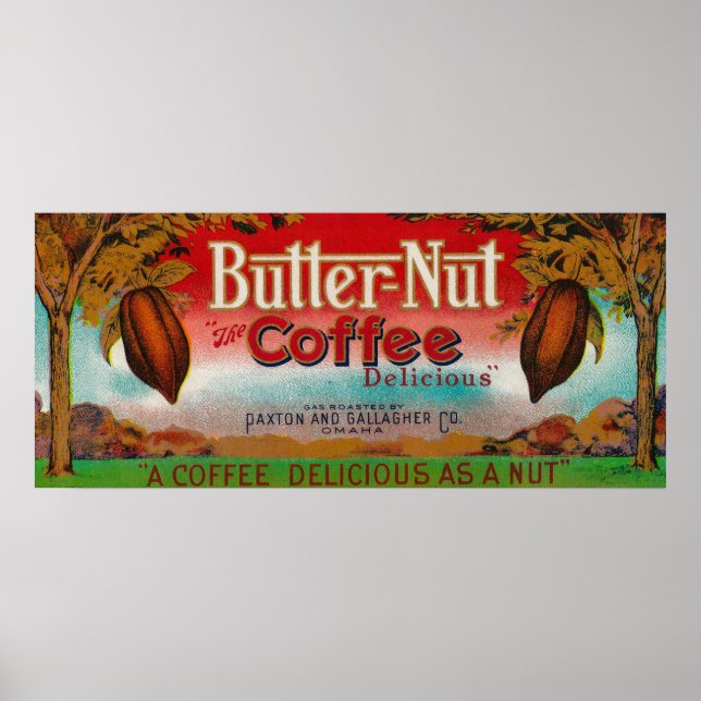 Butter Nut Coffee LabelOmaha, NE Poster (Vorne)