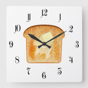 Butter on toast quadratische wanduhr