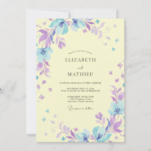 Butter Periwinkle Gemalte Hochzeit Einladung