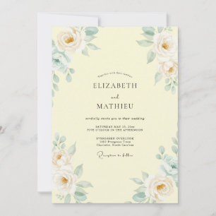Butter Pfirsich Laub Eukalyptus Hochzeit Einladung