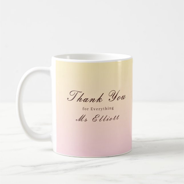 Butter Pink - Personalised Thank You Teacher Mug Kaffeetasse (Links)