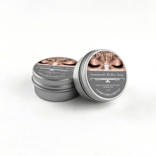 Butter Seife Kosmetik Grau Royal Lashes Princess Runder Aufkleber (Von Creator hochgeladen)