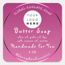 Butter Seife Kosmetik Handmade Logo-Scrub Quadratischer Aufkleber
