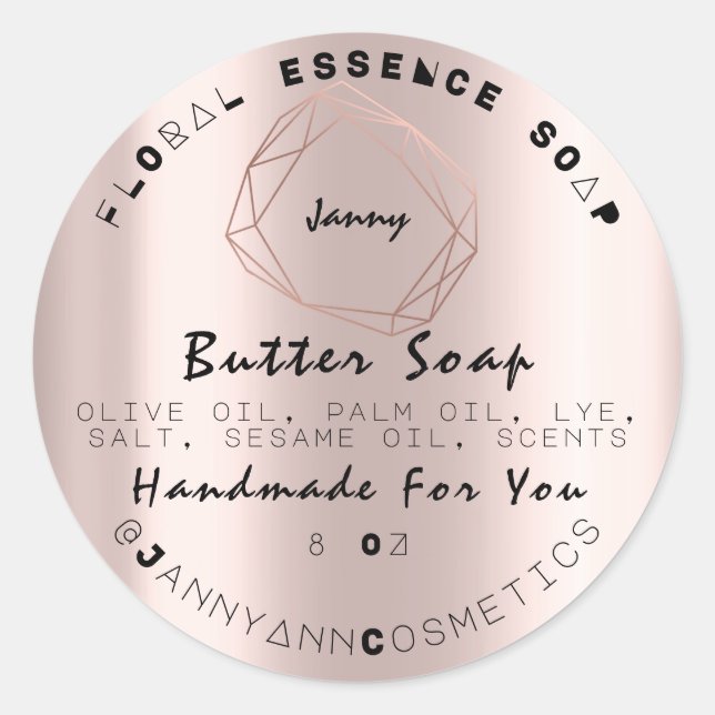 Butter Seife Kosmetik Produkt Handgefertigte Rose  Runder Aufkleber (Vorderseite)