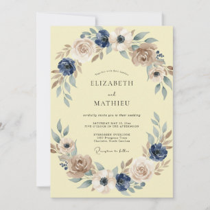 Butter-Tinte-gemalte Hochzeit Einladung