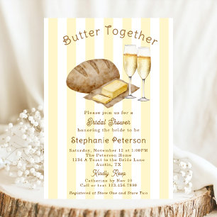 Butter Together Brot und Butter Brautparty Einladung