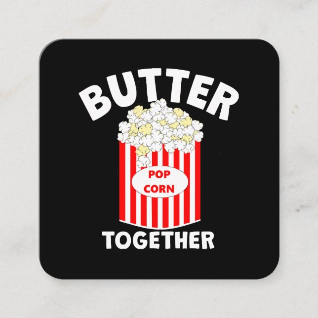 BUTTER Together Movie Popcorn Quadratische Visitenkarte (Vorderseite)