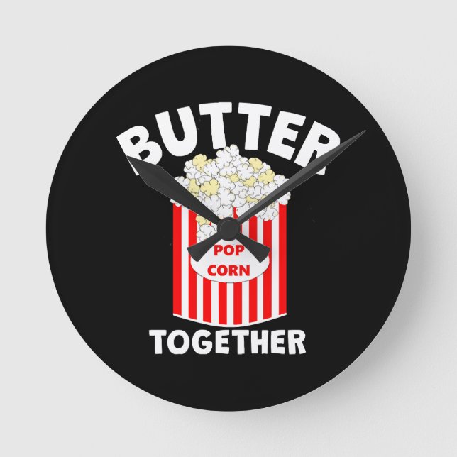 BUTTER Together Movie Popcorn Runde Wanduhr (Vorderseite)