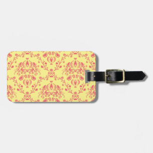 Butter und Cranberry Damask Gepäckanhänger