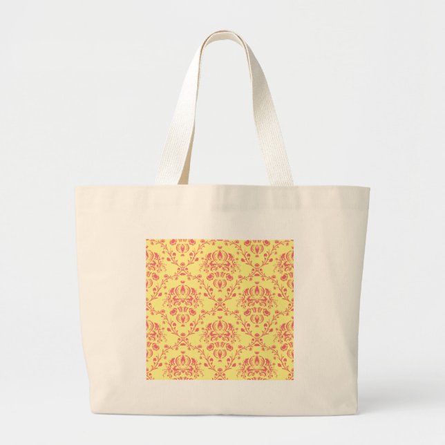 Butter und Cranberry Damask Jumbo Stoffbeutel (Vorne)