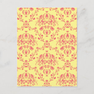 Butter und Cranberry Damask Postkarte