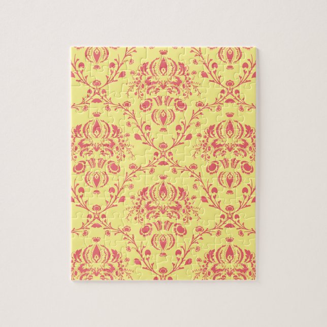 Butter und Cranberry Damask Puzzle (Vertikal)