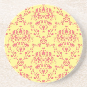 Butter und Cranberry Damask Sandstein Untersetzer