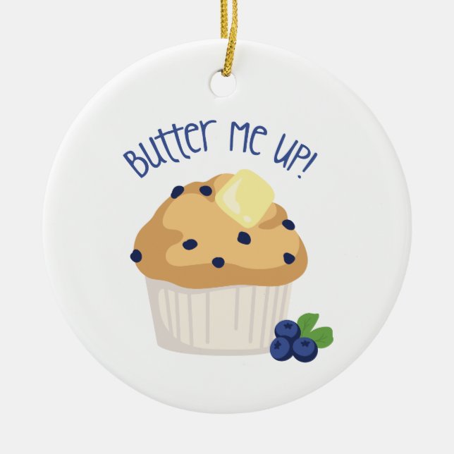 Butter und Muffin Keramik Ornament (Vorne)