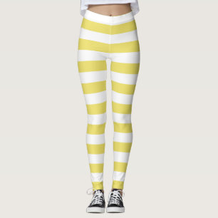 Butter und weiße Farbe horizontal gestreift Leggings