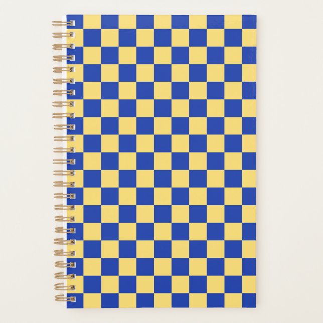 Butter yellow and blue checkered board pattern planer (Vorderseite)
