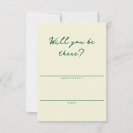 Butter Yellow and Green Simple RSVP Card