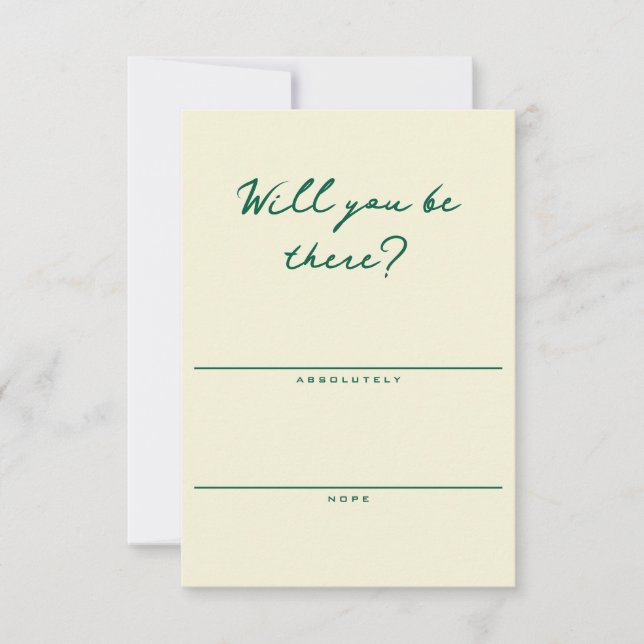 Butter Yellow and Green Simple RSVP Card (Vorderseite)