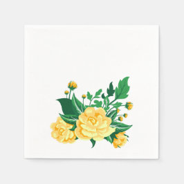 Butter Yellow Camellias Serviette