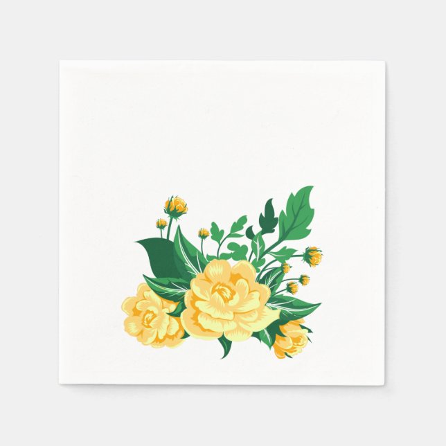 Butter Yellow Camellias Serviette (Vorderseite)