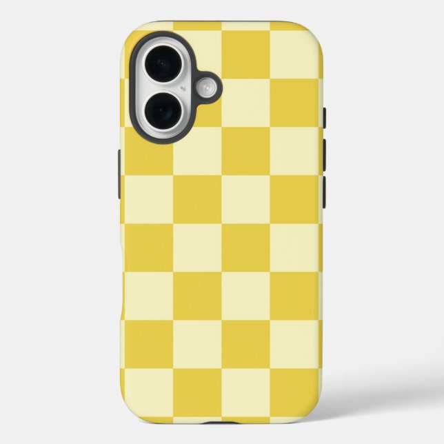 Butter Yellow Checkerboard Case-Mate iPhone Hülle (Rückseite)