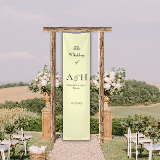 Butter Yellow Fabric Wedding Welcome Banner