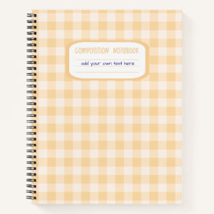 Butter Yellow Gingham Kariert Notizbuch