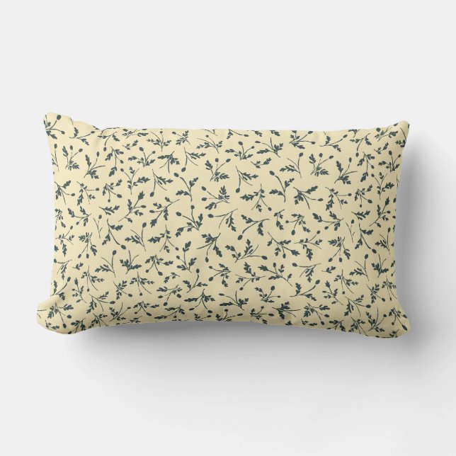 Butter Yellow Modern Farmhouse Daisy Buds Pattern Lendenkissen (Vorderseite)