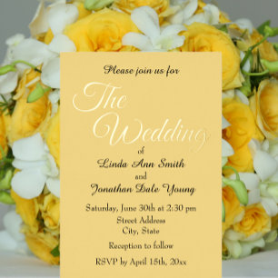 Butter Yellow Simple Style Wedding Folieneinladung