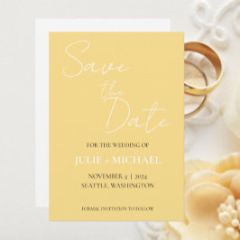 Butter Yellow Simple Style Wedding Save The Date