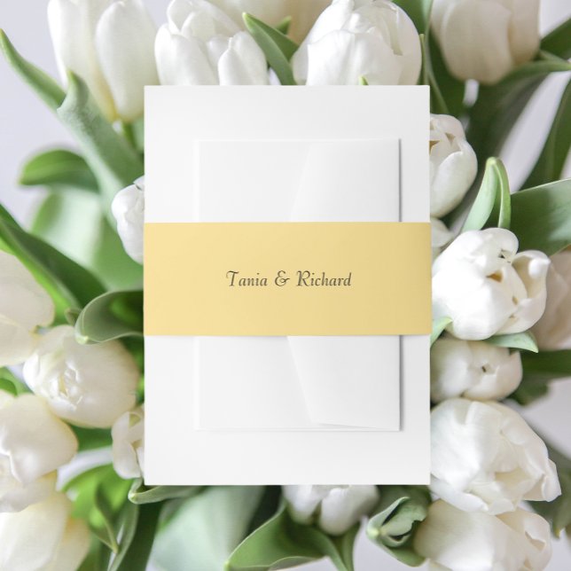 Butter Yellow Simple Stylized Name Hochzeit Einladungsbanderole (In Situ Wedding)
