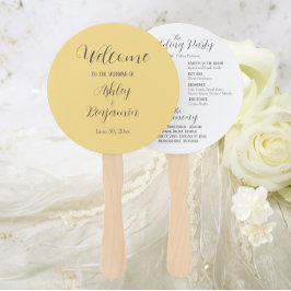 Butter Yellow Simple Wedding Programm Fächer