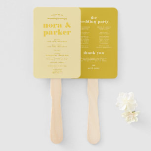 Butter Yellow Simple Wedding Programm Fächer