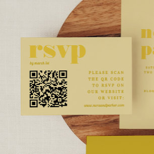 Butter Yellow Simple Wedding QR Code UAWG Begleitkarte
